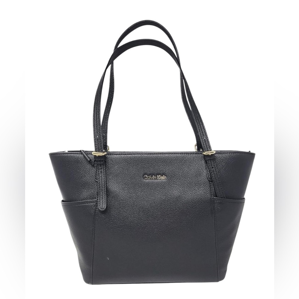 Calvin Klein Black Leather Tote Bag